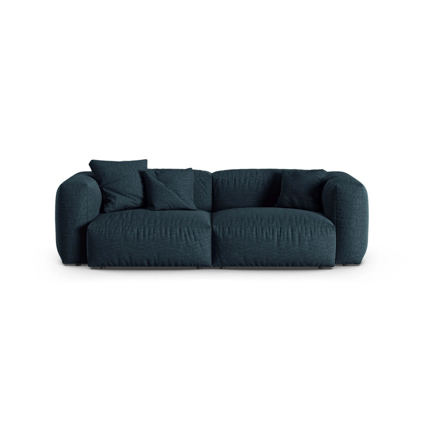 Martina 3-Sitzer Sofa, Sitztiefe 90 cm, aus Strukturierter Stoff in Blau Jeans (Boston Ocean), 240x120 cm von Micadoni – Bild 1