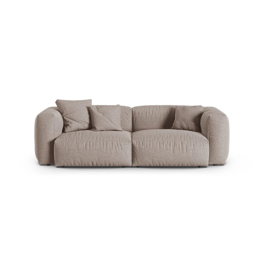 Martina 3-Sitzer Sofa, Sitztiefe 90 cm, aus Strukturierter Stoff in Dunkelbeige (Boston Trufa), 240x120 cm von Micadoni – Bild 1