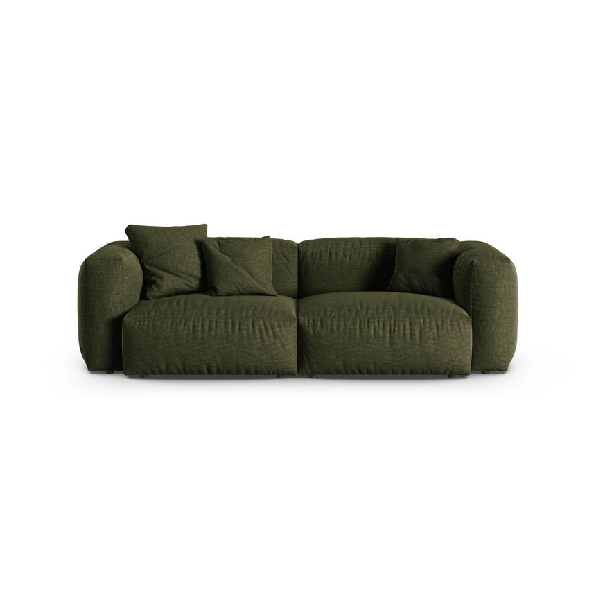Martina 3-Sitzer Sofa, Sitztiefe 90 cm, aus Strukturierter Stoff in Grün (Boston Forest), 240x120 cm von Micadoni – Bild 1