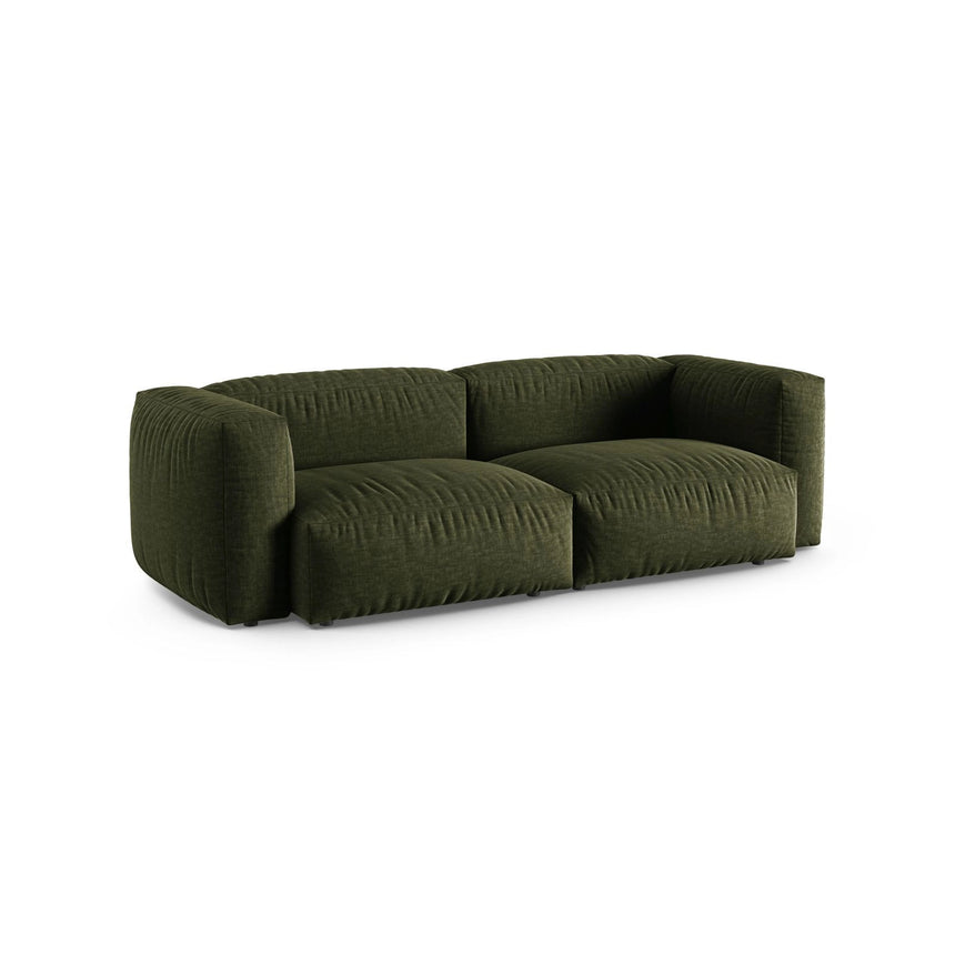 Martina 3-Sitzer Sofa, Sitztiefe 90 cm, aus Strukturierter Stoff in Grün (Boston Forest), 240x120 cm von Micadoni – Bild 3