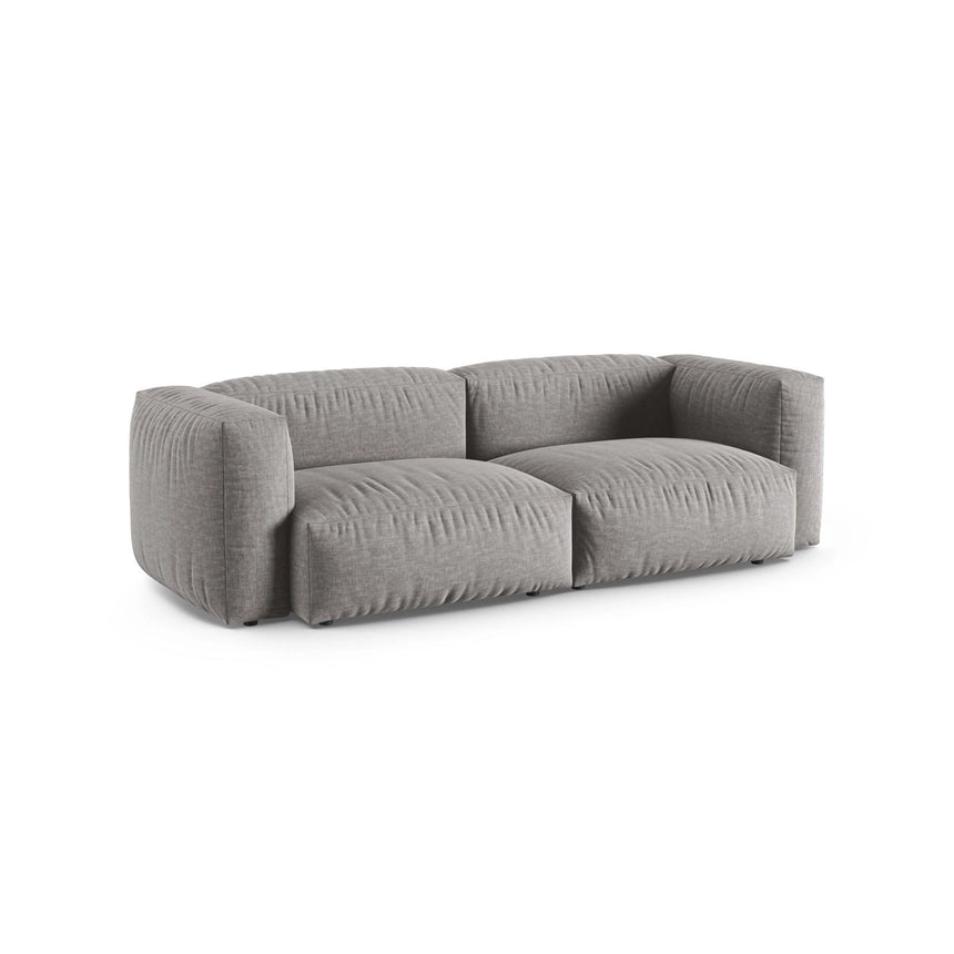 Martina 3-Sitzer Sofa, Sitztiefe 90 cm, aus Strukturierter Stoff in Hellgrau (Boston Light Grey), 240x120 cm von Micadoni – Bild 3
