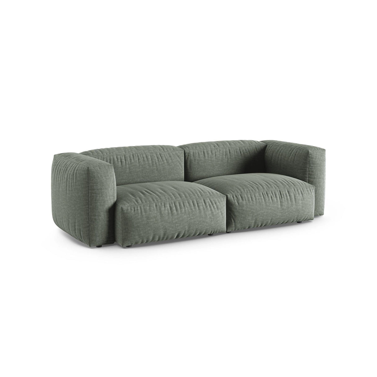 Martina 3-Sitzer Sofa, Sitztiefe 90 cm, aus Strukturierter Stoff in Moosgrün (Boston Water Green), 240x120 cm von Micadoni – Bild 3