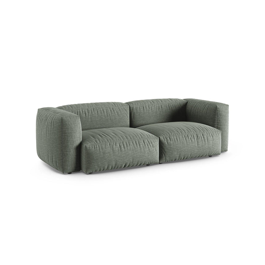 Martina 3-Sitzer Sofa, Sitztiefe 90 cm, aus Strukturierter Stoff in Moosgrün (Boston Water Green), 240x120 cm von Micadoni – Bild 3