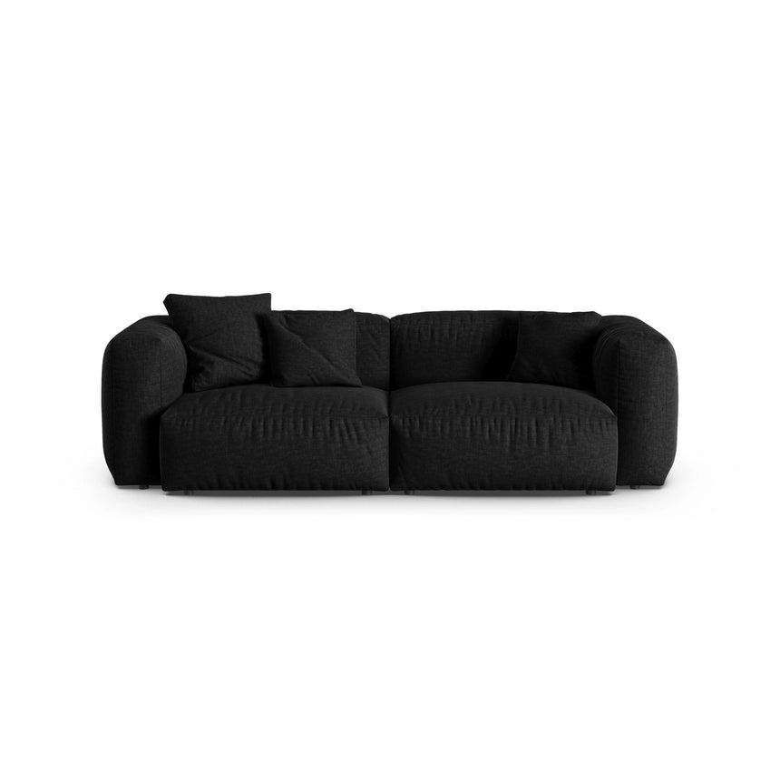 Martina 3-Sitzer Sofa, Sitztiefe 90 cm, aus Strukturierter Stoff in Schwarz (Boston Black), 240x120 cm von Micadoni – Bild 1