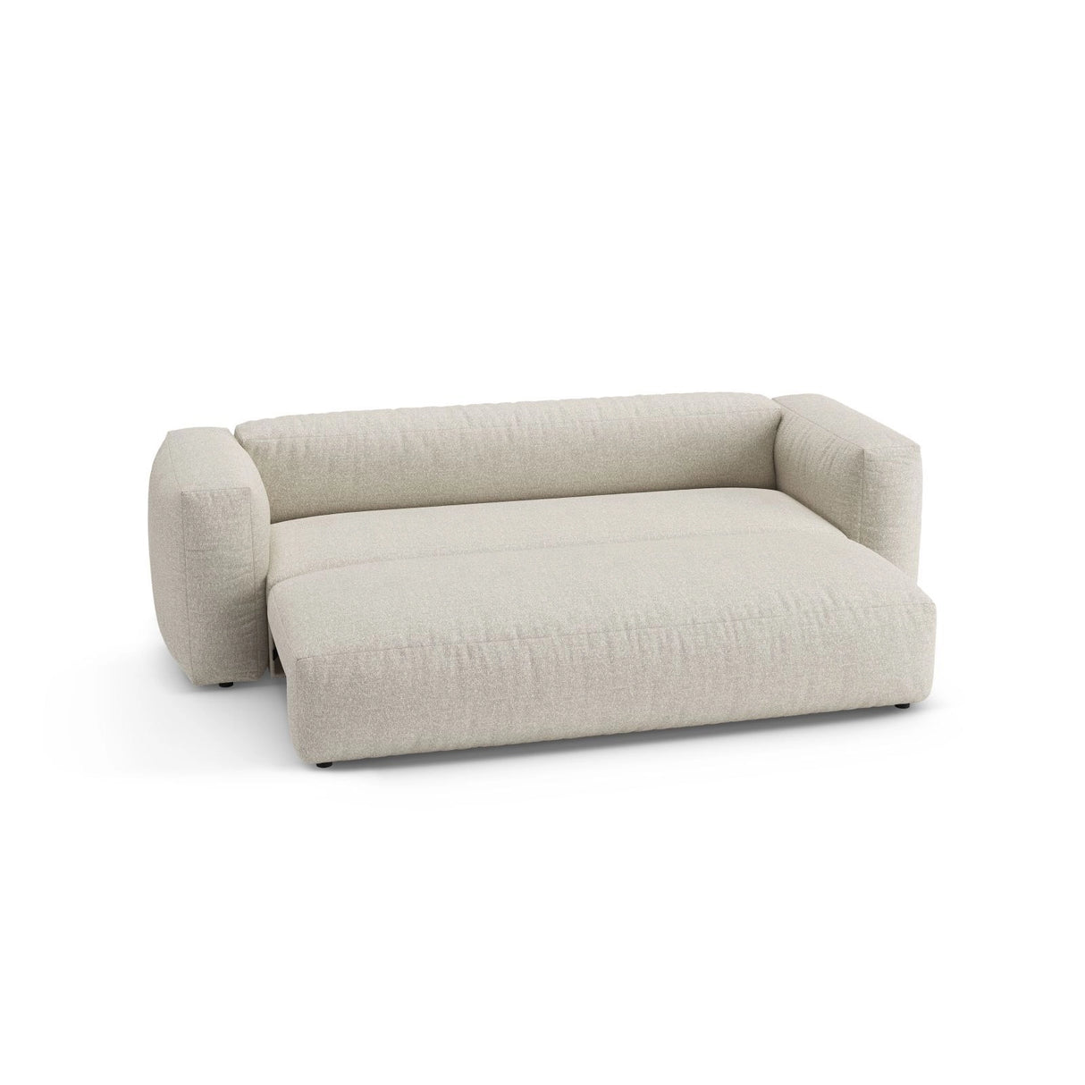 Martina 3-Sitzer Sofa mit Schlaffunktion, ausklappbar, aus Boucle in Beige (Monet Sand), 264x106 cm von Micadoni – Bild 7