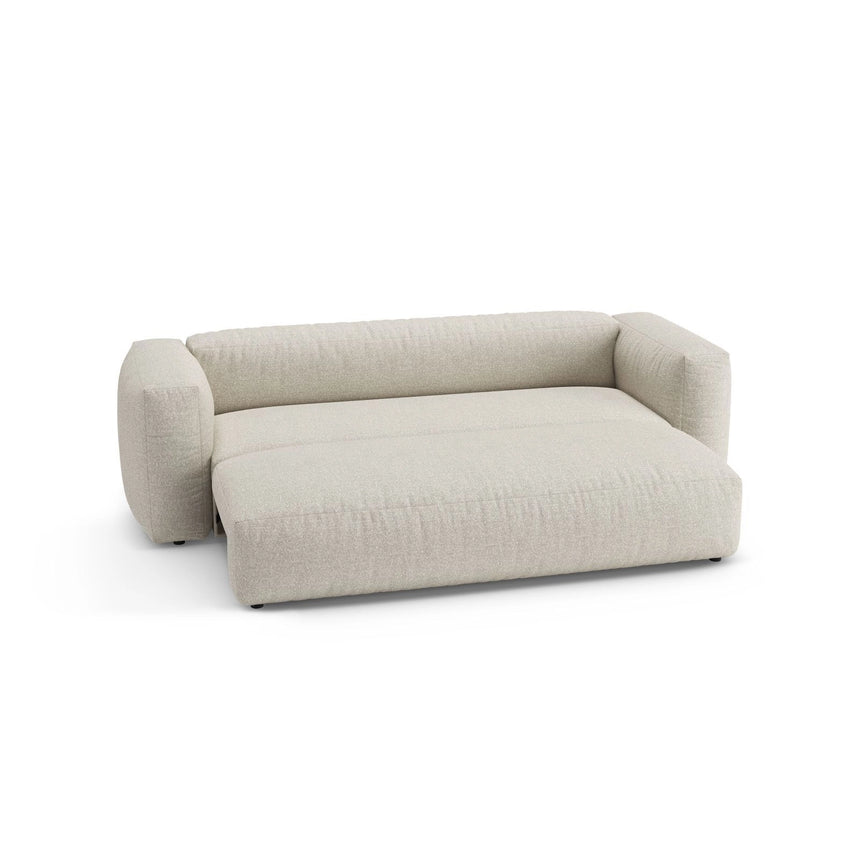 Martina 3-Sitzer Sofa mit Schlaffunktion, ausklappbar, aus Boucle in Beige (Monet Sand), 264x106 cm von Micadoni – Bild 7