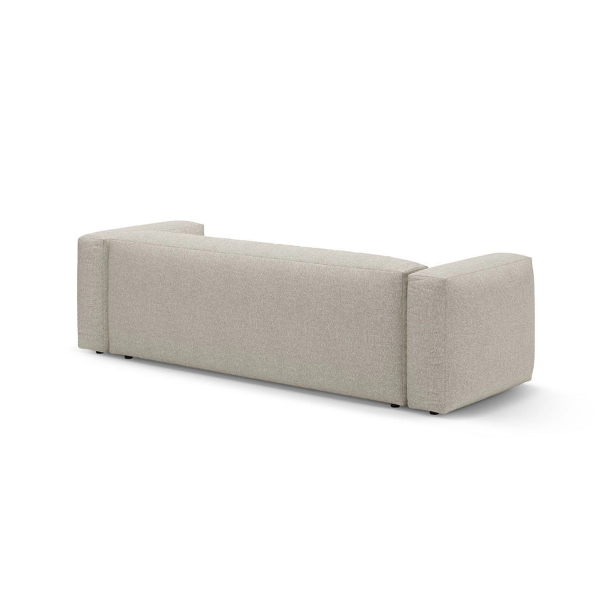 Martina 3-Sitzer Sofa mit Schlaffunktion, ausklappbar, aus Boucle in Beige (Monet Sand), 264x106 cm von Micadoni – Bild 9