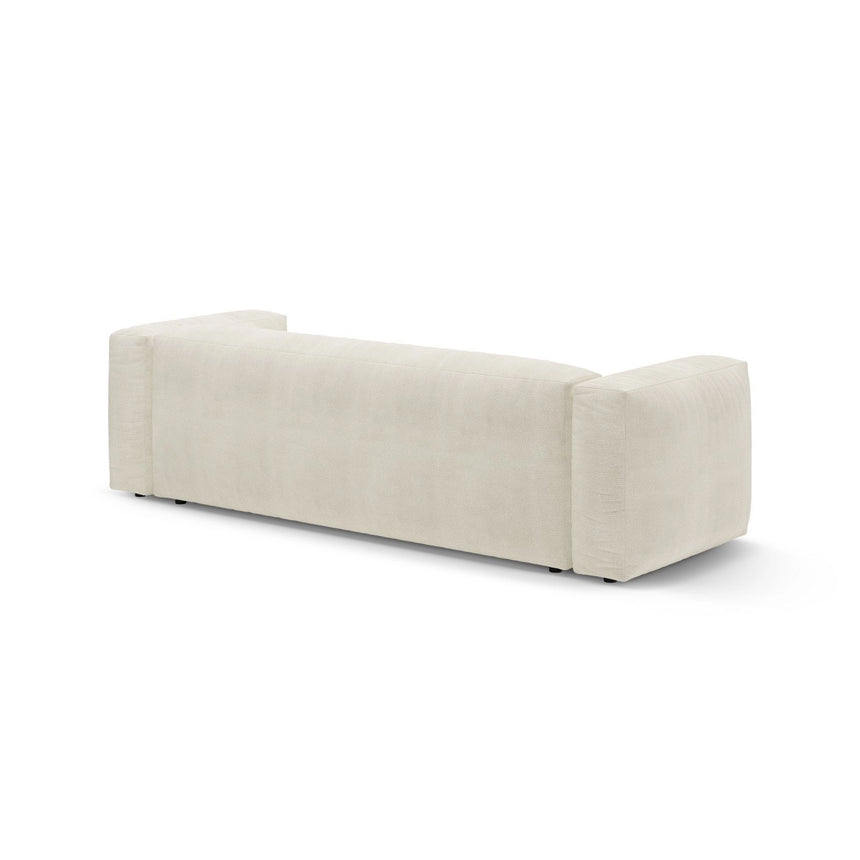 Martina 3-Sitzer Sofa mit Schlaffunktion, ausklappbar, aus Boucle in Elfenbein (Monet Nata), 264x106 cm von Micadoni – Bild 9