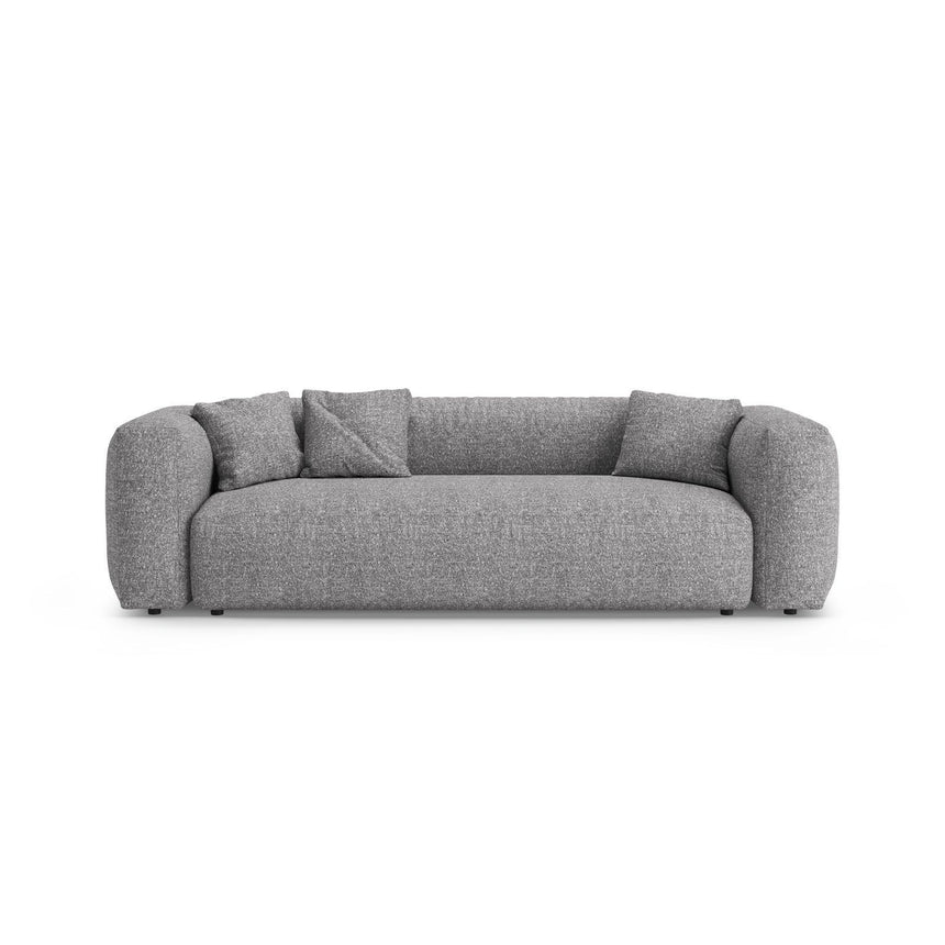 Martina 3-Sitzer Sofa mit Schlaffunktion, ausklappbar, aus Boucle in Graphit (Monet Graphite), 264x106 cm von Micadoni – Bild 1