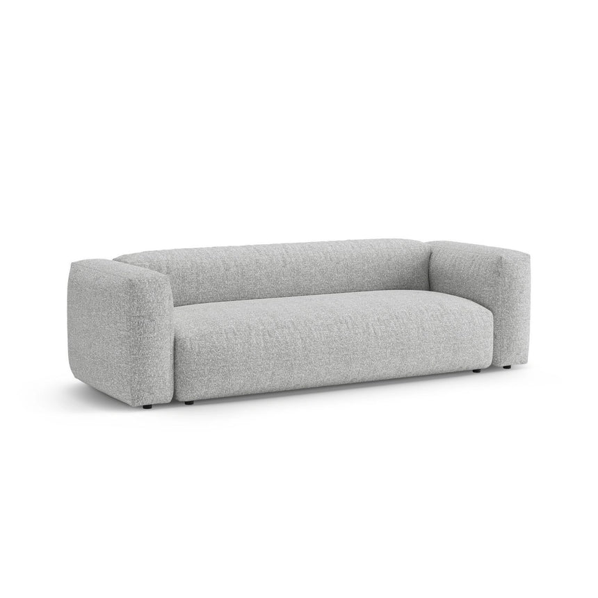Martina 3-Sitzer Sofa mit Schlaffunktion, ausklappbar, aus Boucle in Silber (Monet Silver), 264x106 cm von Micadoni – Bild 6