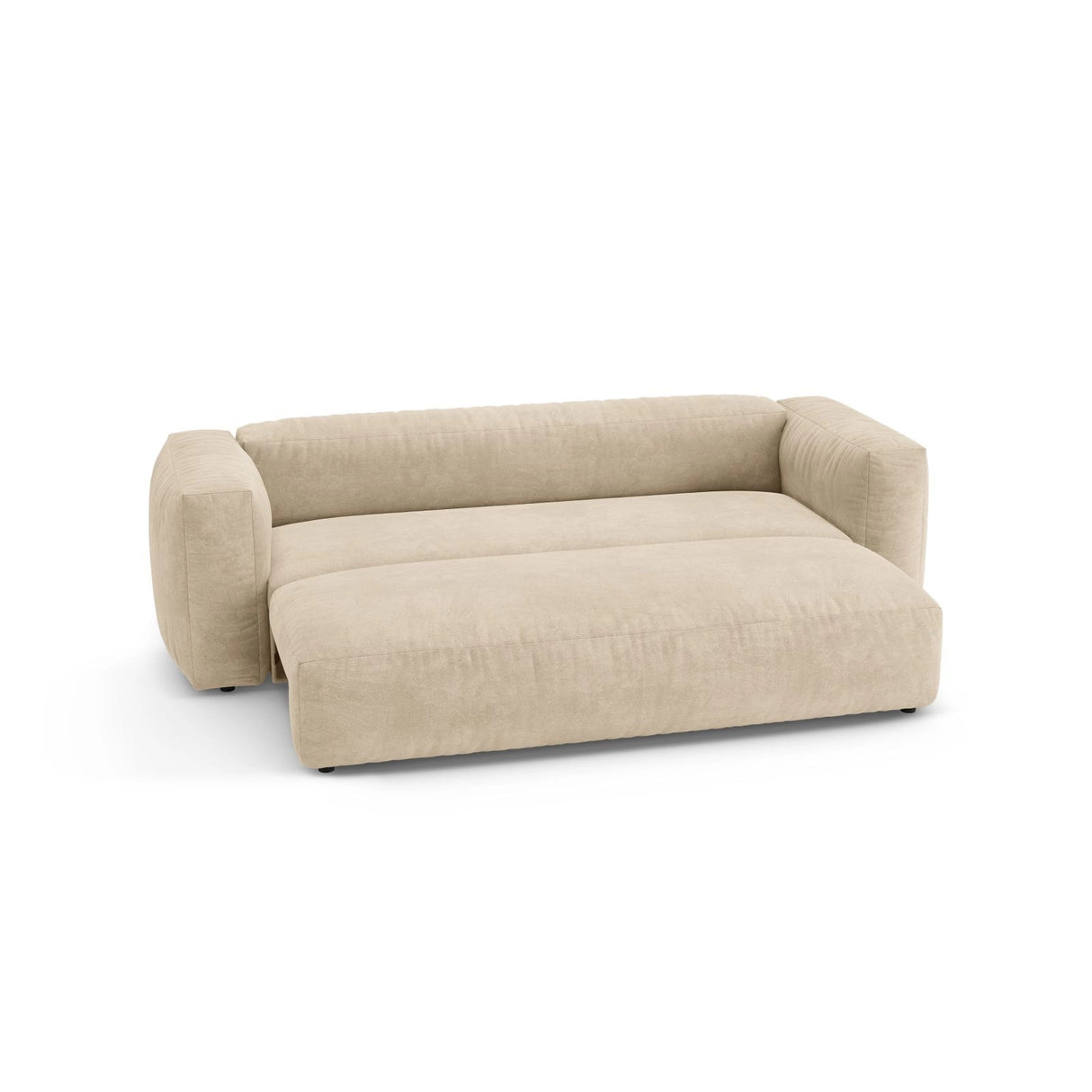 Martina 3-Sitzer Sofa mit Schlaffunktion, ausklappbar, aus Samt, Boucle oder Strukturstoff, 264x106 cm von Micadoni – Bild 7