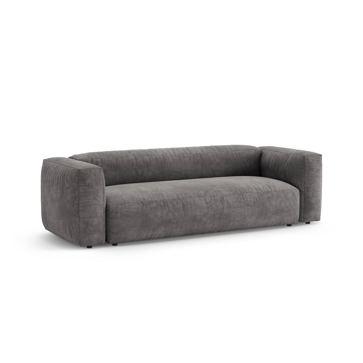 Martina 3-Sitzer Sofa mit Schlaffunktion, ausklappbar, aus Samt in Grau (Vogue 15), 264x106 cm von Micadoni – Bild 6