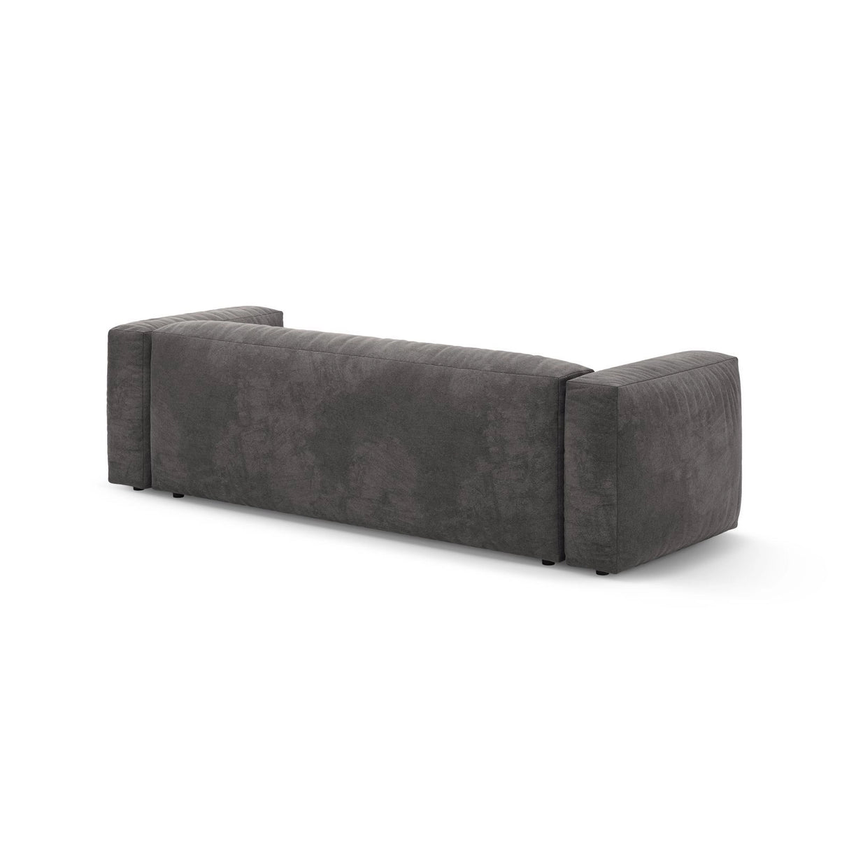 Martina 3-Sitzer Sofa mit Schlaffunktion, ausklappbar, aus Samt in Grau (Vogue 15), 264x106 cm von Micadoni – Bild 9