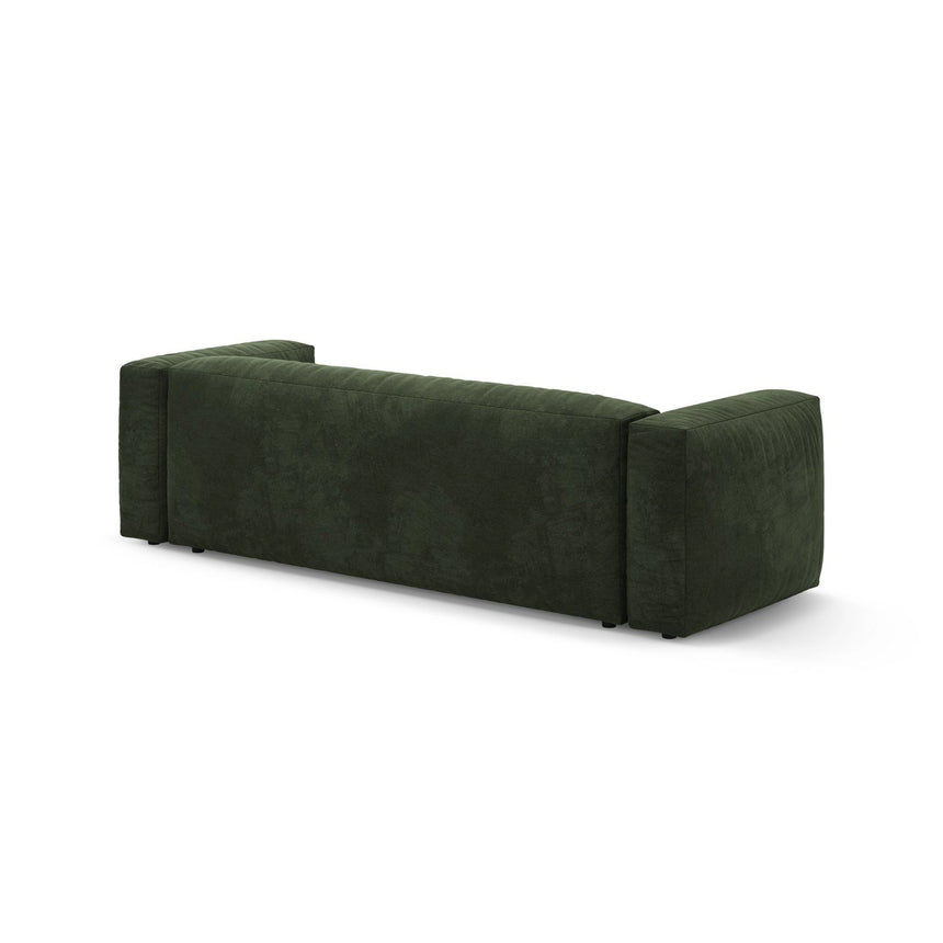 Martina 3-Sitzer Sofa mit Schlaffunktion, ausklappbar, aus Samt in Grün (Vogue 11), 264x106 cm von Micadoni – Bild 9