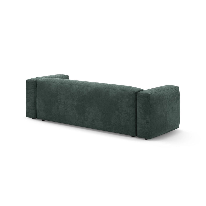 Martina 3-Sitzer Sofa mit Schlaffunktion, ausklappbar, aus Samt in Petrol (Vogue 12), 264x106 cm von Micadoni – Bild 9