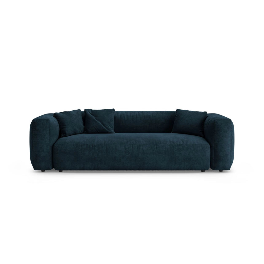 Martina 3-Sitzer Sofa mit Schlaffunktion, ausklappbar, aus Samt in Tiefes Petrol (Vogue 13), 264x106 cm von Micadoni – Bild 1