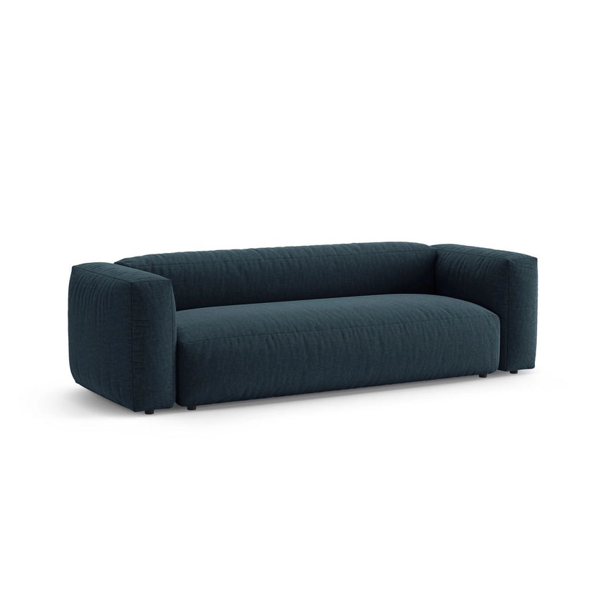 Martina 3-Sitzer Sofa mit Schlaffunktion, ausklappbar, aus Strukturierter Stoff in Blau Jeans (Boston Ocean), 264x106 cm von Micadoni – Bild 5