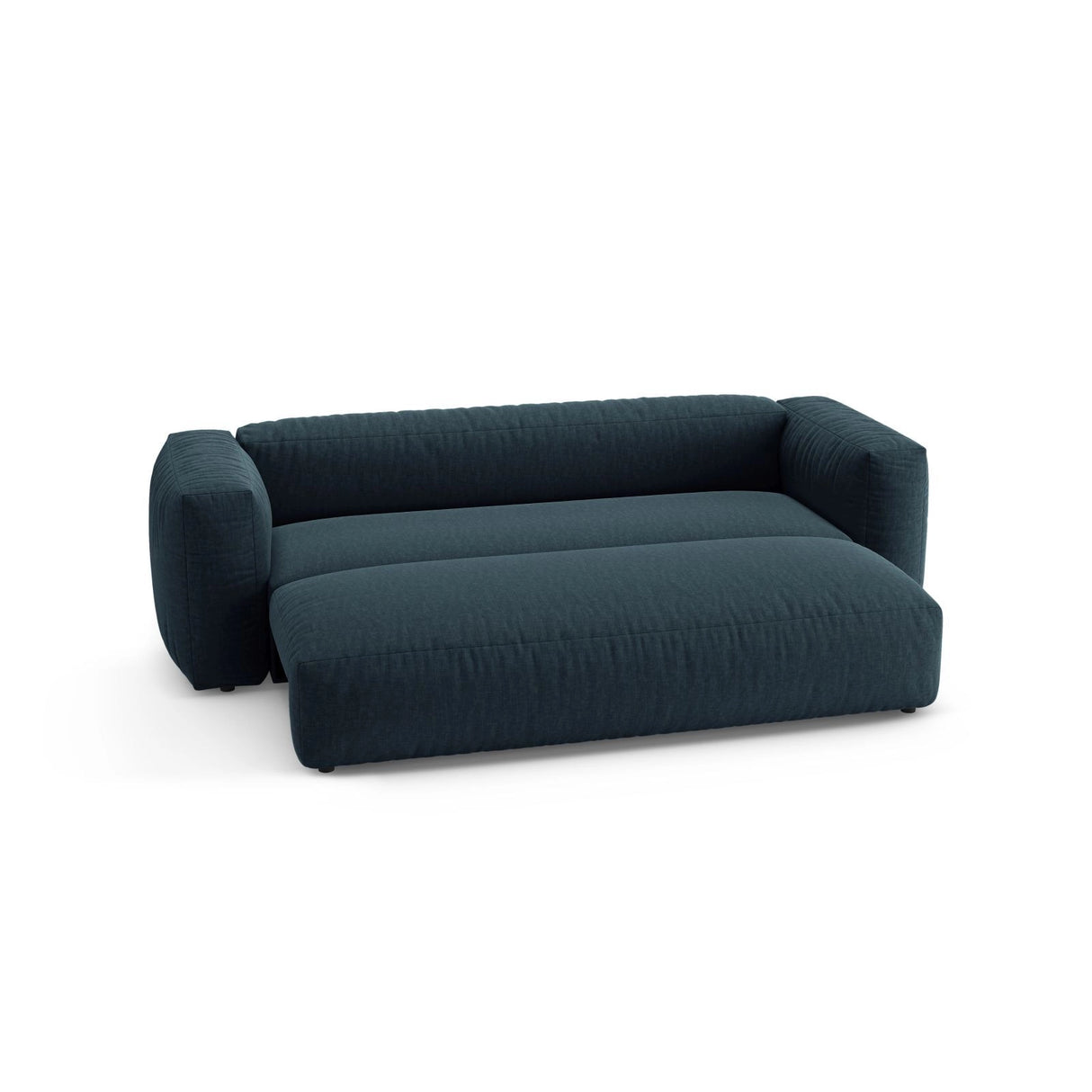 Martina 3-Sitzer Sofa mit Schlaffunktion, ausklappbar, aus Strukturierter Stoff in Blau Jeans (Boston Ocean), 264x106 cm von Micadoni – Bild 6