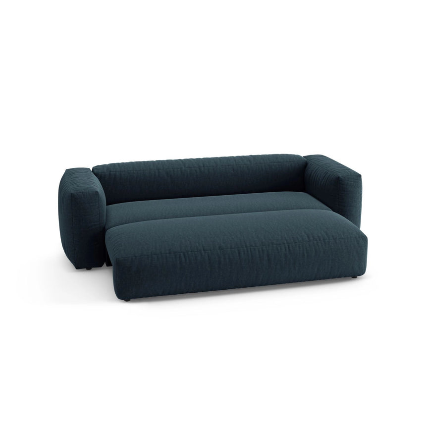 Martina 3-Sitzer Sofa mit Schlaffunktion, ausklappbar, aus Strukturierter Stoff in Blau Jeans (Boston Ocean), 264x106 cm von Micadoni – Bild 6