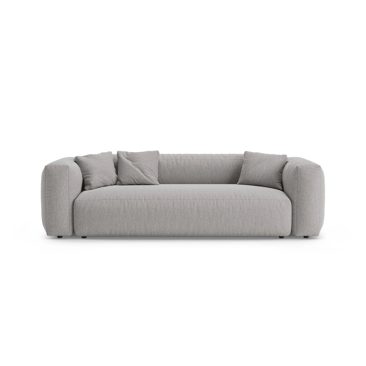 Martina 3-Sitzer Sofa mit Schlaffunktion, ausklappbar, aus Strukturierter Stoff in Hellgrau (Boston Light Grey), 264x106 cm von Micadoni – Bild 1