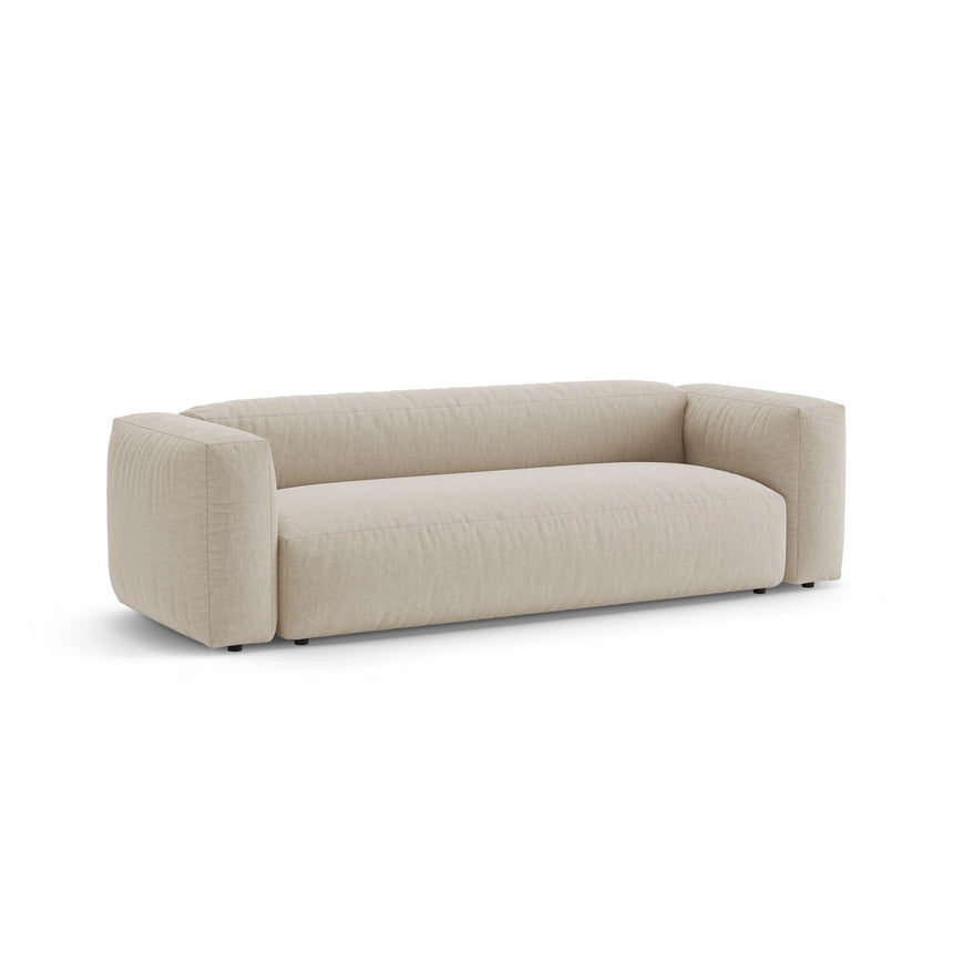 Martina 3-Sitzer Sofa mit Schlaffunktion, ausklappbar, aus Strukturierter Stoff in Leichtes Beige (Boston Toffee), 264x106 cm von Micadoni – Bild 5