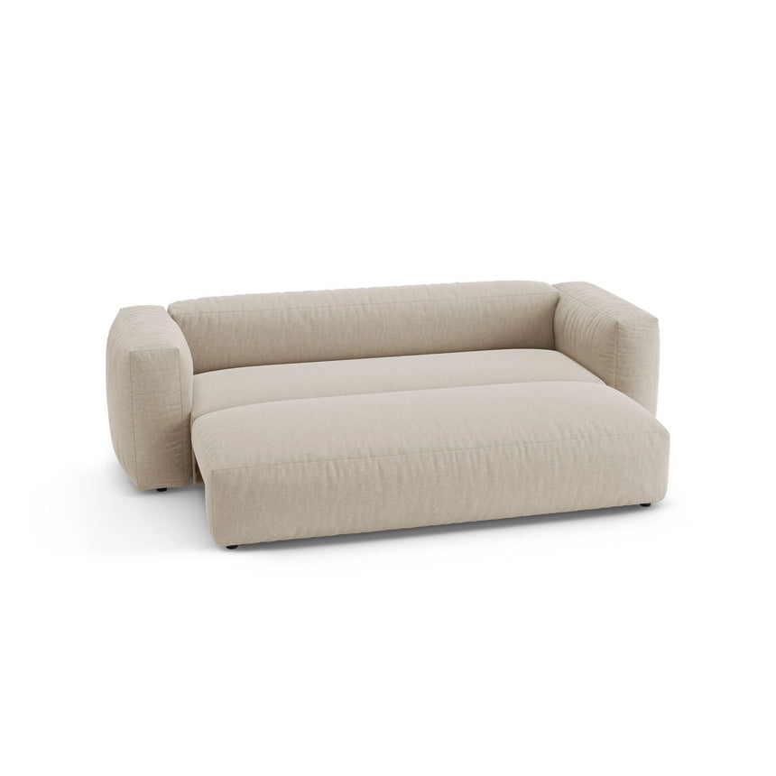 Martina 3-Sitzer Sofa mit Schlaffunktion, ausklappbar, aus Strukturierter Stoff in Leichtes Beige (Boston Toffee), 264x106 cm von Micadoni – Bild 6