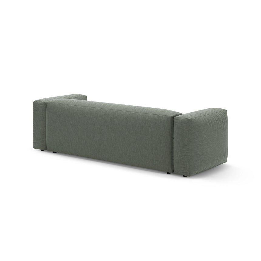 Martina 3-Sitzer Sofa mit Schlaffunktion, ausklappbar, aus Strukturierter Stoff in Moosgrün (Boston Water Green), 264x106 cm von Micadoni – Bild 8