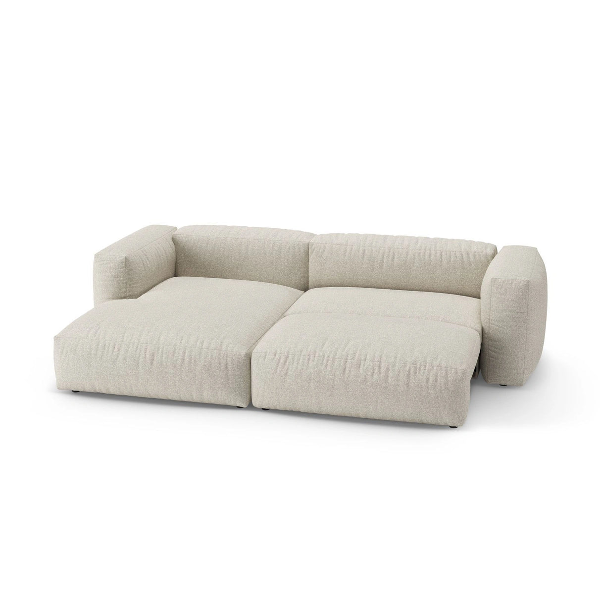 Martina 4-Sitzer Ecksofa mit Schlaffunktion, Linke Seite, aus Boucle in Beige (Monet Sand), 280x170 cm von Micadoni – Bild 7