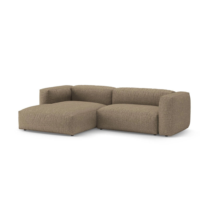 Martina 4-Sitzer Ecksofa mit Schlaffunktion, Linke Seite, aus Boucle in Cappuccino (Monet Cappucino), 280x170 cm von Micadoni – Bild 6
