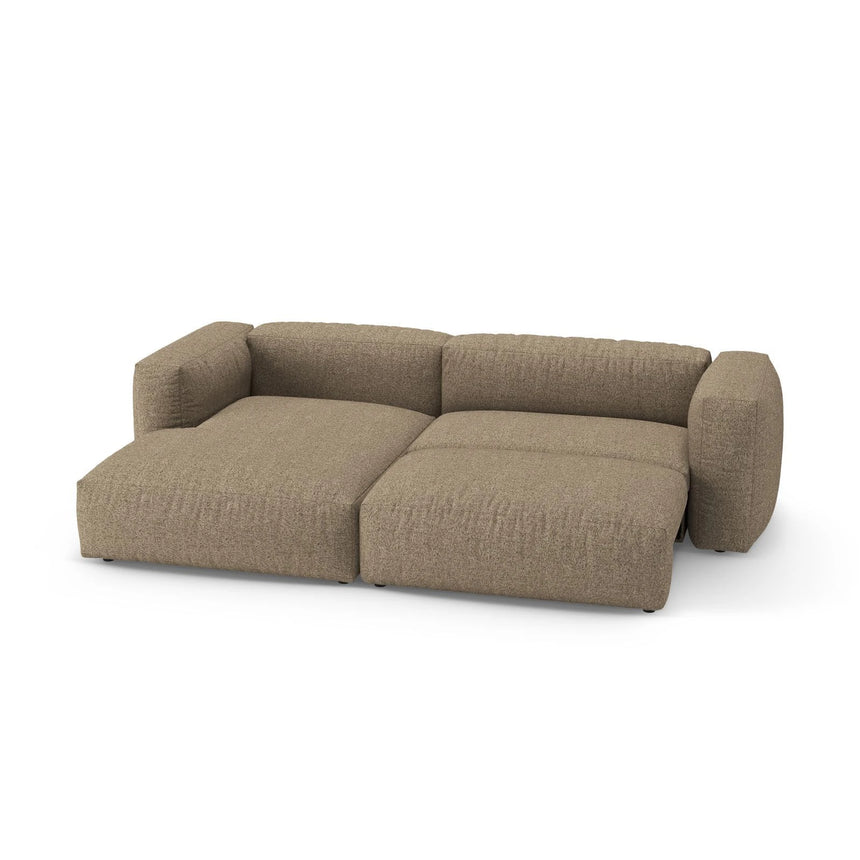 Martina 4-Sitzer Ecksofa mit Schlaffunktion, Linke Seite, aus Boucle in Cappuccino (Monet Cappucino), 280x170 cm von Micadoni – Bild 7
