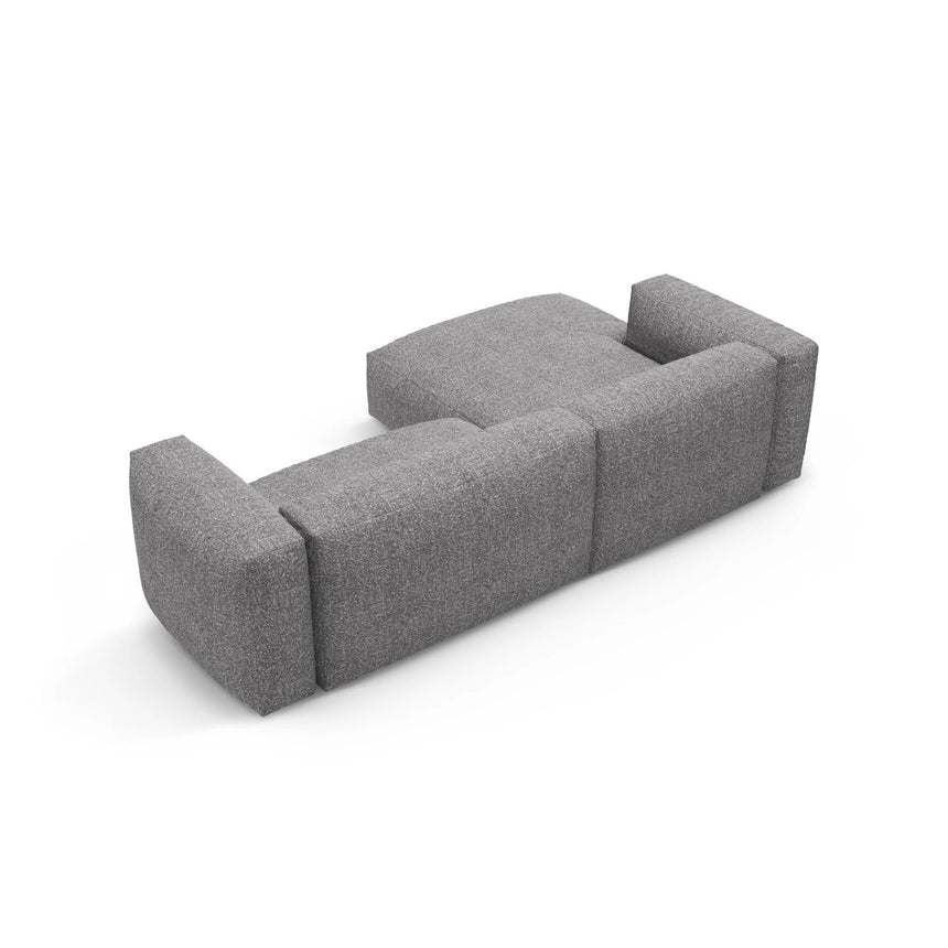 Martina 4-Sitzer Ecksofa mit Schlaffunktion, Linke Seite, aus Boucle in Graphit (Monet Graphite), 280x170 cm von Micadoni – Bild 9