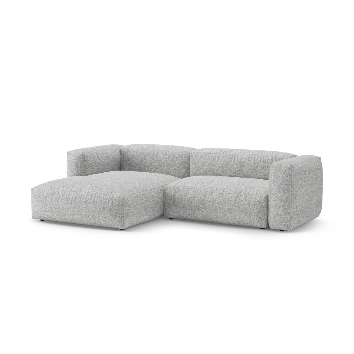 Martina 4-Sitzer Ecksofa mit Schlaffunktion, Linke Seite, aus Boucle in Silber (Monet Silver), 280x170 cm von Micadoni – Bild 6