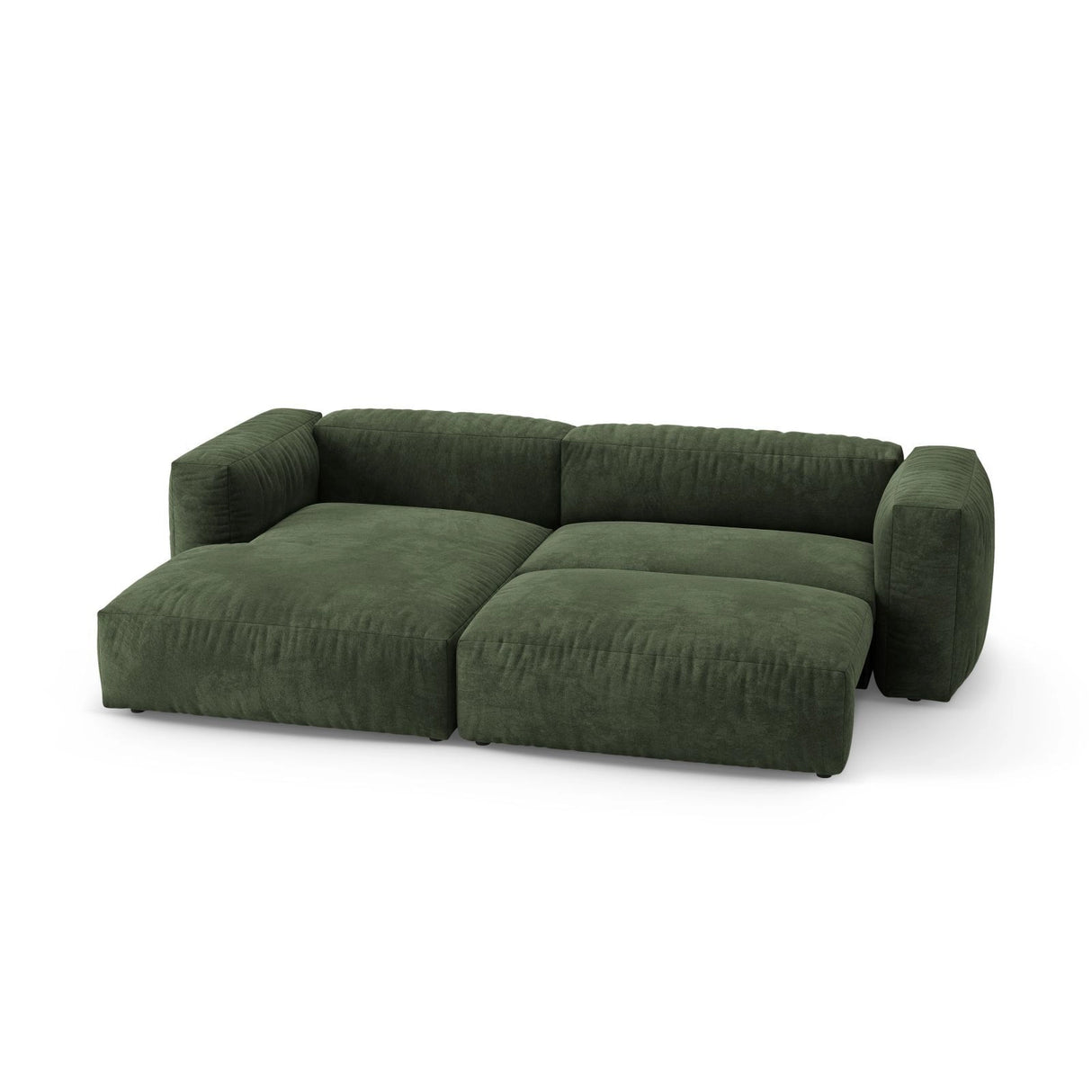 Martina 4-Sitzer Ecksofa mit Schlaffunktion, Linke Seite, aus Samt in Grün (Vogue 11), 280x170 cm von Micadoni – Bild 7