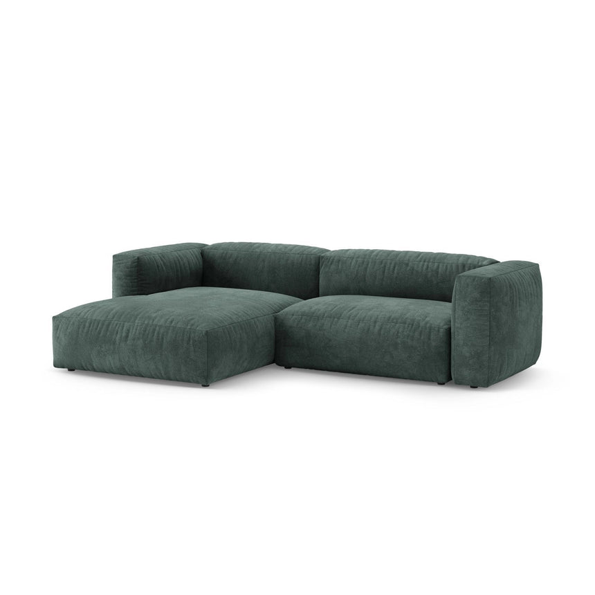 Martina 4-Sitzer Ecksofa mit Schlaffunktion, Linke Seite, aus Samt in Petrol (Vogue 12), 280x170 cm von Micadoni – Bild 6