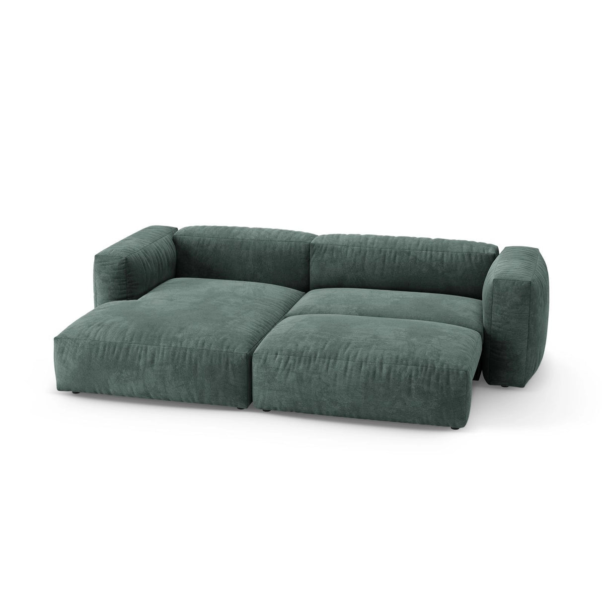 Martina 4-Sitzer Ecksofa mit Schlaffunktion, Linke Seite, aus Samt in Petrol (Vogue 12), 280x170 cm von Micadoni – Bild 7