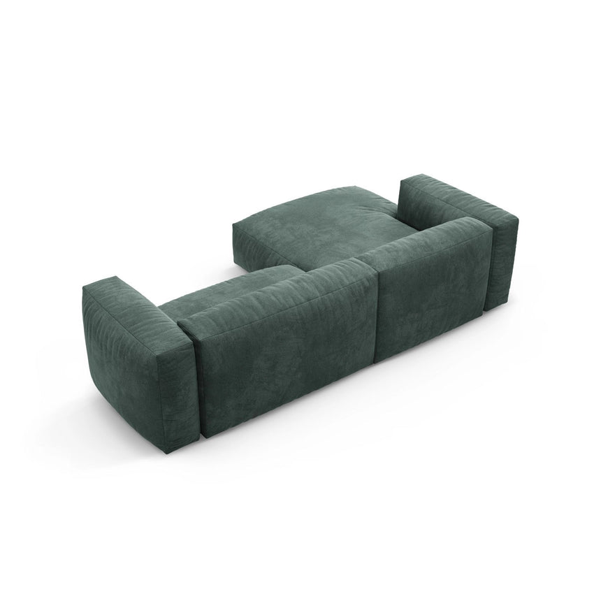 Martina 4-Sitzer Ecksofa mit Schlaffunktion, Linke Seite, aus Samt in Petrol (Vogue 12), 280x170 cm von Micadoni – Bild 9