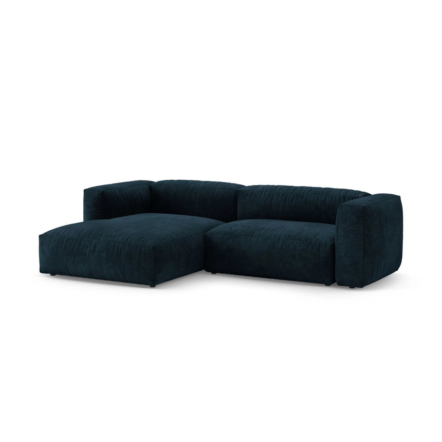 Martina 4-Sitzer Ecksofa mit Schlaffunktion, Linke Seite, aus Samt in Tiefes Petrol (Vogue 13), 280x170 cm von Micadoni – Bild 6