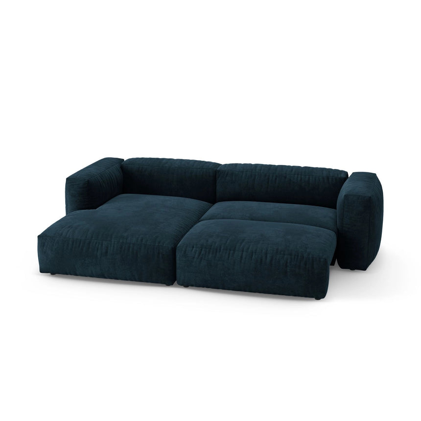 Martina 4-Sitzer Ecksofa mit Schlaffunktion, Linke Seite, aus Samt in Tiefes Petrol (Vogue 13), 280x170 cm von Micadoni – Bild 7