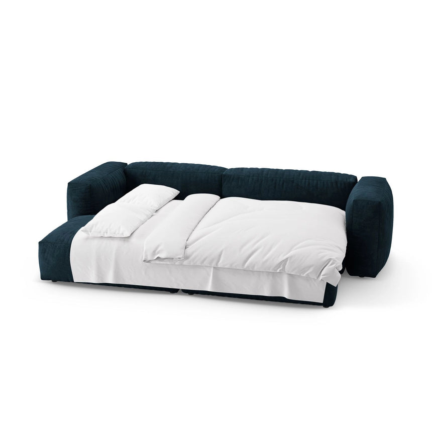 Martina 4-Sitzer Ecksofa mit Schlaffunktion, Linke Seite, aus Samt in Tiefes Petrol (Vogue 13), 280x170 cm von Micadoni – Bild 8