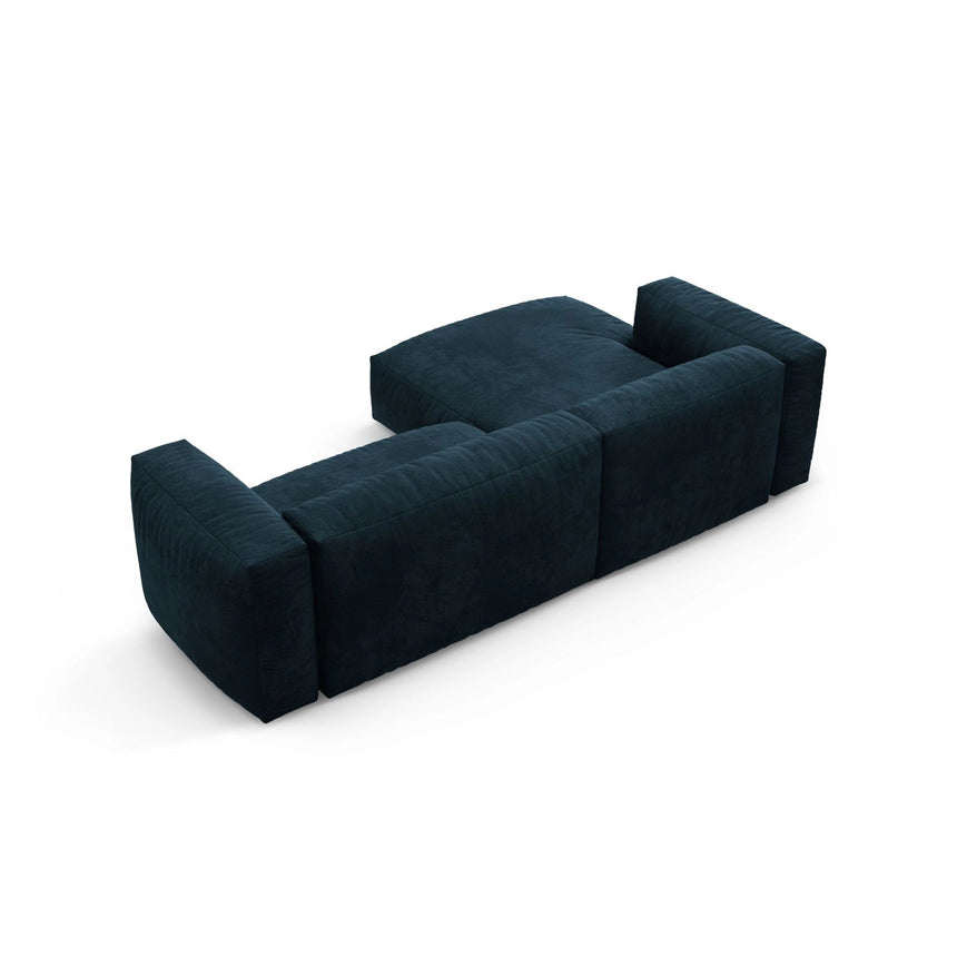 Martina 4-Sitzer Ecksofa mit Schlaffunktion, Linke Seite, aus Samt in Tiefes Petrol (Vogue 13), 280x170 cm von Micadoni – Bild 9