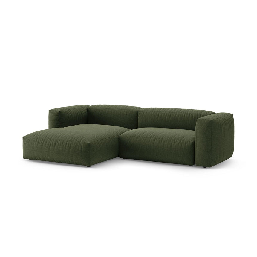 Martina 4-Sitzer Ecksofa mit Schlaffunktion, Linke Seite, aus Strukturierter Stoff in Grün (Boston Forest), 280x170 cm von Micadoni – Bild 5