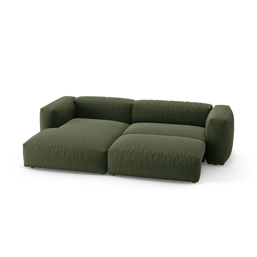 Martina 4-Sitzer Ecksofa mit Schlaffunktion, Linke Seite, aus Strukturierter Stoff in Grün (Boston Forest), 280x170 cm von Micadoni – Bild 6