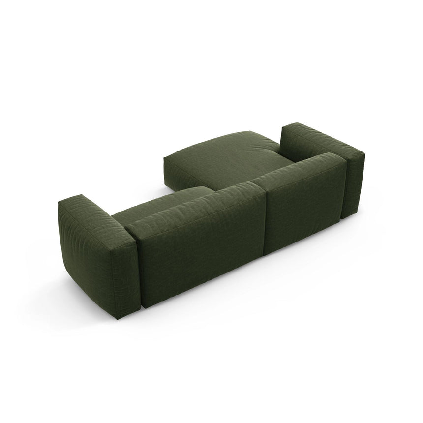 Martina 4-Sitzer Ecksofa mit Schlaffunktion, Linke Seite, aus Strukturierter Stoff in Grün (Boston Forest), 280x170 cm von Micadoni – Bild 8