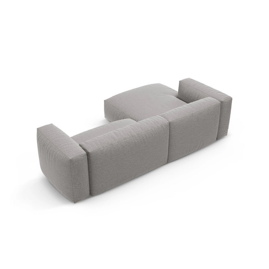Martina 4-Sitzer Ecksofa mit Schlaffunktion, Linke Seite, aus Strukturierter Stoff in Hellgrau (Boston Light Grey), 280x170 cm von Micadoni – Bild 8