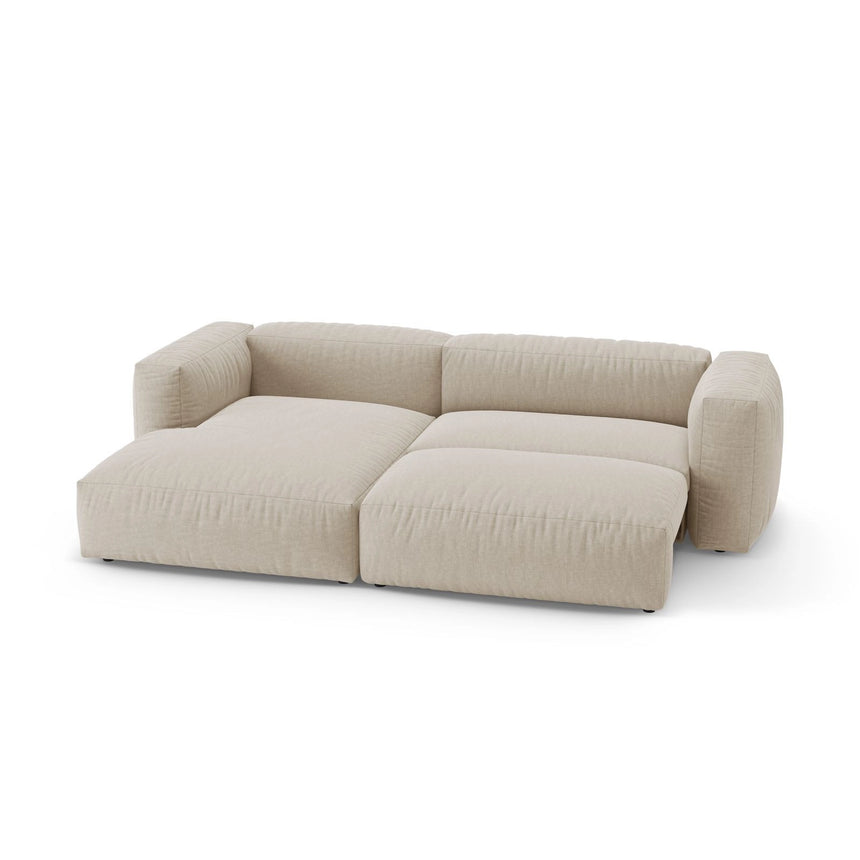 Martina 4-Sitzer Ecksofa mit Schlaffunktion, Linke Seite, aus Strukturierter Stoff in Leichtes Beige (Boston Toffee), 280x170 cm von Micadoni – Bild 6
