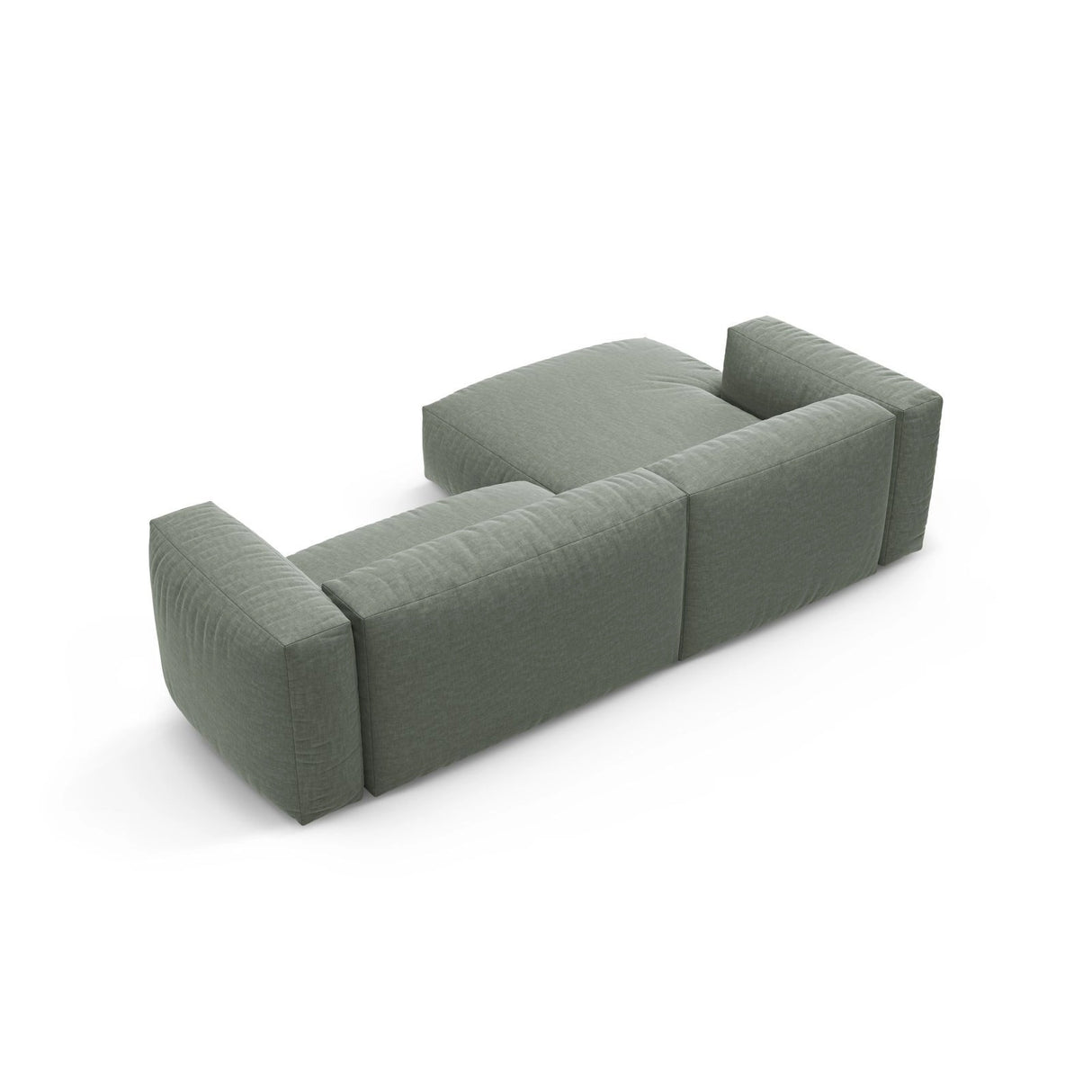 Martina 4-Sitzer Ecksofa mit Schlaffunktion, Linke Seite, aus Strukturierter Stoff in Moosgrün (Boston Water Green), 280x170 cm von Micadoni – Bild 8