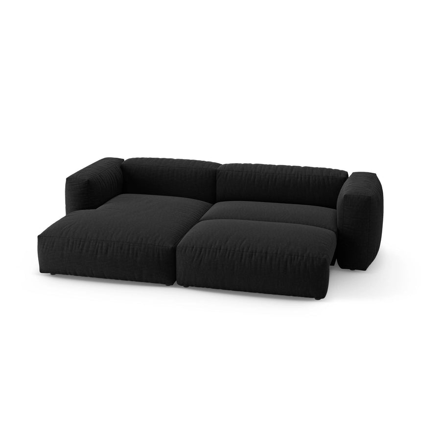 Martina 4-Sitzer Ecksofa mit Schlaffunktion, Linke Seite, aus Strukturierter Stoff in Schwarz (Boston Black), 280x170 cm von Micadoni – Bild 6