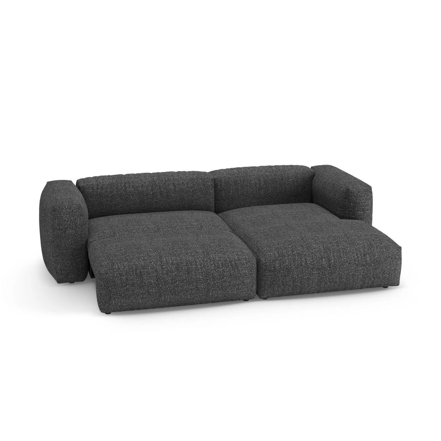 Martina 4-Sitzer Ecksofa mit Schlaffunktion, Rechte Seite, aus Boucle in Anthrazit (Monet Anthracite), 280x170 cm von Micadoni – Bild 7