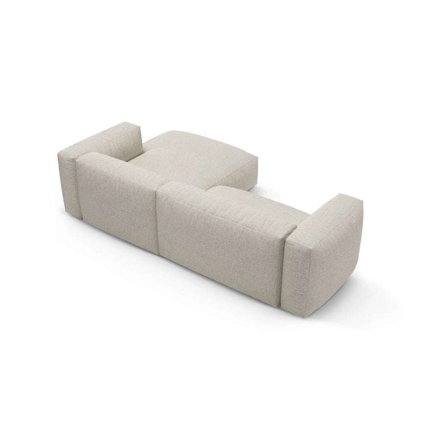 Martina 4-Sitzer Ecksofa mit Schlaffunktion, Rechte Seite, aus Boucle in Beige (Monet Sand), 280x170 cm von Micadoni – Bild 9