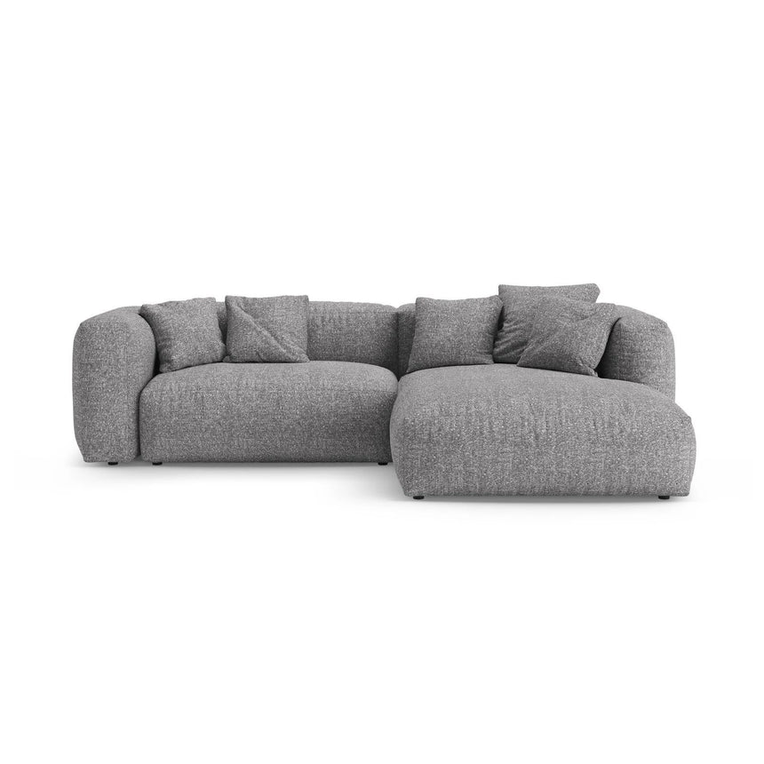 Martina 4-Sitzer Ecksofa mit Schlaffunktion, Rechte Seite, aus Boucle in Graphit (Monet Graphite), 280x170 cm von Micadoni – Bild 1